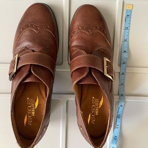 Aerosoles “Heartfelt” leather chunky heel brown leather brogue